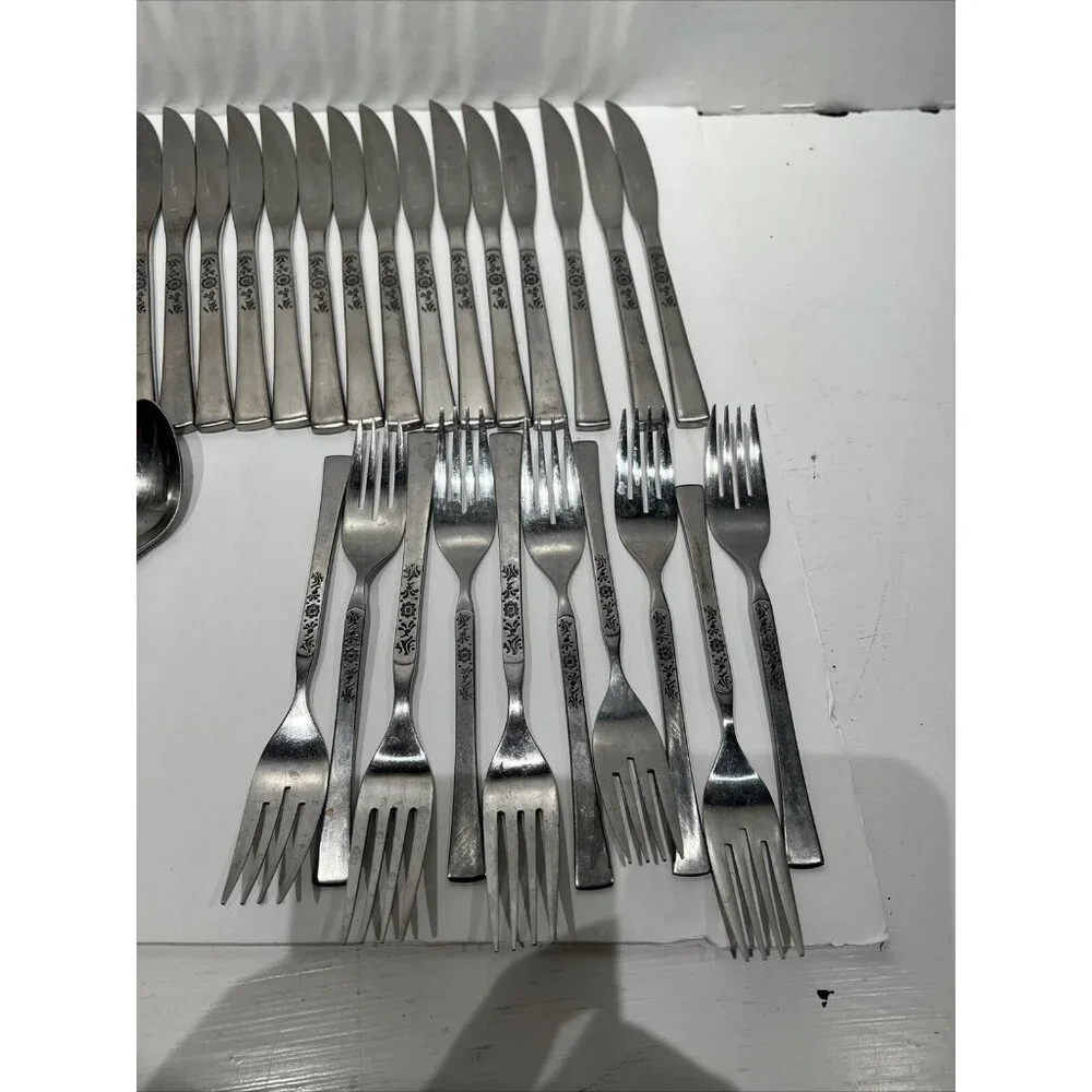 Vintage Ekco Eterna Cantina Stainless Steel Flatware 40 Piece‎ Mixed Lot